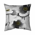 Begin Home Decor 20 x 20 in. Black & White Flowers-Double Sided Print Indoor Pillow 5541-2020-FL120